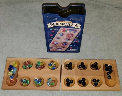 Preowned Cardinal Solid Wood Folding Mancala Game With Metal Tin Cardinal  - Image 1 of 4