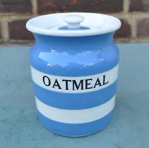 RARE T G Green Cornishware " OATMEAL " Storage Jar 5 " / 12 cm Black Stamp - Picture 1 of 6