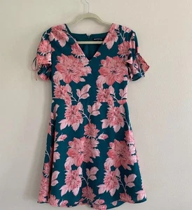 J.Crew Mercantile Floral Printed Short Sleeve Tie Shoulder Dress Size 8 - Picture 1 of 7