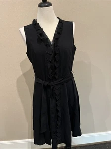 SAMUEL DONG Ruffle FRONT SLEEVELESS BUBLE HAM DRESS Large - Picture 1 of 7