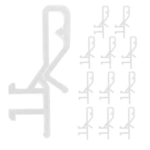 12 Pezzi Clip per Bordo Cieco Plastica Trasparente Ferma Valance Clip Supporto Verticale - Foto 1 di 12