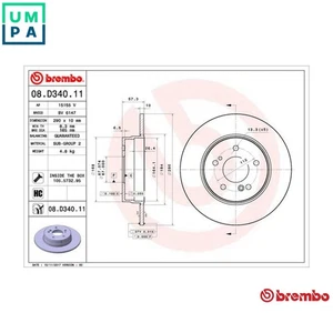 2x BRAKE DISC 08.D340.11 FOR MERCEDES-BENZ M 104.943 2.8L M 104.991 3.2L 6cyl SL - Picture 1 of 10