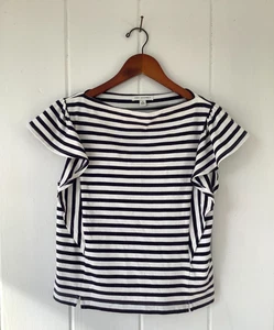 Free Assembly Women Butterfly Sleeve Black / White Stripe Whimsical Artsy Top S - Foto 1 di 6