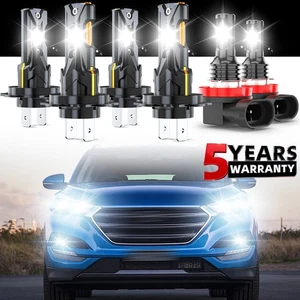 For Hyundai Tucson 2016 2017 2018 - 6x LED Headlight Hi/Lo+Fog Light Bulbs 6000K - Picture 1 of 18