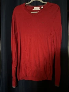 Calvin Klein Pullover rot V-Ausschnitt Damen Small CK Logo Strick - Bild 1 von 3