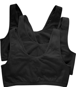 Hanes Tank Bralette 3-Pack ComfortFlex Fit Pullover Cool Comfort Tag Itch Free - Picture 1 of 6