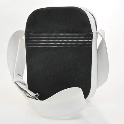 Mini Bolso de Hombro LOEWE Logo Repetición Anagrama Nylon Cuero Negro Blanco 38KB684 Foto 1 de 4