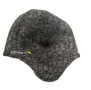 Carhartt Akron Hat Gray Rib-Knit Sherpa-Lined Embroidered Winter Beanie - Picture 1 of 15