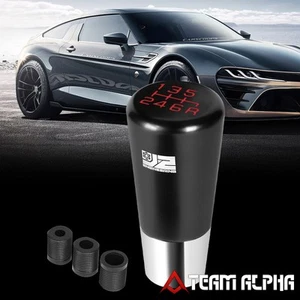 J2 Black 6-Speed Manual Tapered Cylindrical Shape Sift Knob+Adapters 39mm x 82mm - Picture 1 of 5
