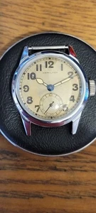 Selling a Used Vintage WW II 17 jewel HAMILTON Wrist Watch in a Base Metal Case - Picture 1 of 4