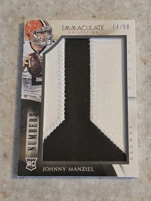 Johnny Manziel 2014 Immaculate Collection Rookie Numbers Memorabilia SP 14/50 - Image 1 of 3