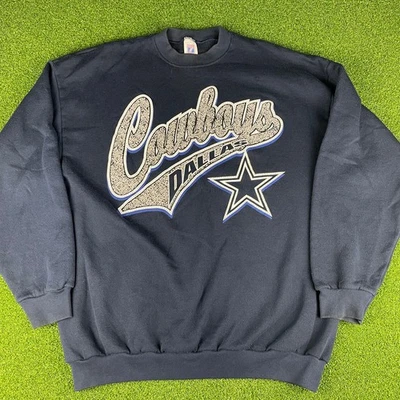Vintage 90s Logo 7 Dallas Cowboys Navy Blue Graphic Crewneck Sz XL - Image 1 of 4