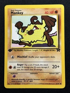 Mankey 1st Edition Team Rocket 61/82 LP-NM Pokemon Card - Picture 1 of 2