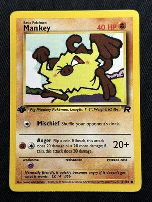 Mankey 1st Edition Team Rocket 61/82 LP-NM Pokemon Card - Image 1 of 2