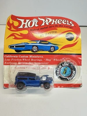 1969 Hot Wheels The Demon Original Blister Sealed Blue with Black Roof Redline - Image 1 of 4