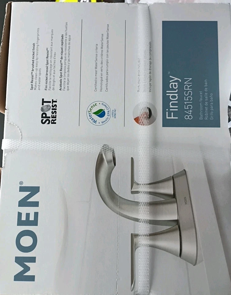 MOEN Findlay 84515SRN Centerset Double-Handle Bathroom Faucet in Spot Resist