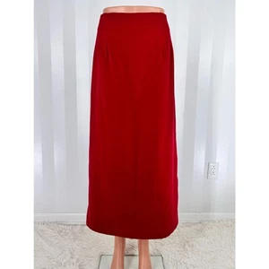 BRIGGS NEW YORK Women’s Red Midi Skirt Sz 14 - Picture 1 of 8