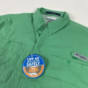 Columbia PFG Tamiami II Hemd Herren Medium Grün Kurzarm Angeln UPF 40 - Bild 1 von 16