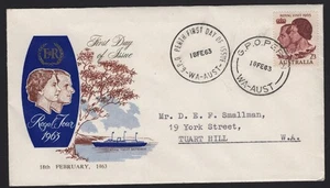 1963 Australia ROYAL TOUR Used FDC - Foto 1 di 1