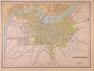 1892 Map ~ LOUISVILLE, KENTUCKY ~ Free S&H - (11x13) - Picture 1 of 1