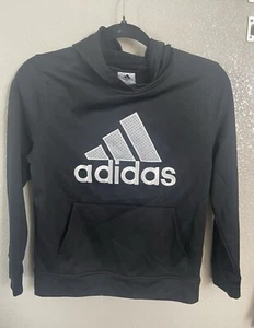 Black boys Adidas hoodie Size 10/12 - Picture 1 of 5