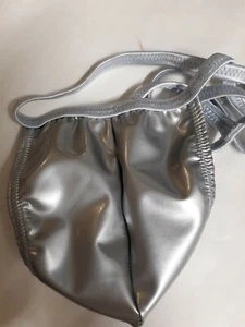 Mens Custom PVC  shiny silver g string Swimsuit Handmade   s m l or xl made USA - Picture 1 of 4