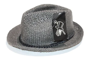 NWT Capas Headwear Fedora Straw Classic Vent Natural Fiber Godfather Hat Gray L - Picture 1 of 7