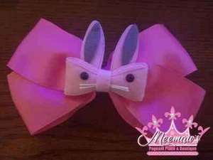 🐰 🐰 🐰 HOP HOP HOP BIG Easter Bunny Girls Hair Bow! ADORABLE!! L@@K! 🐰 🐰 🐰 - Picture 1 of 11