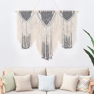 ANMINY Large Macrame Wall Hanging 43 Inches Natural Cotton Rope Handmade Macr... - Picture 1 of 8