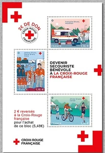 france 2023 volunteer first aid worker RED CROSS care patient ambulance ms3v mnh - Picture 1 of 1