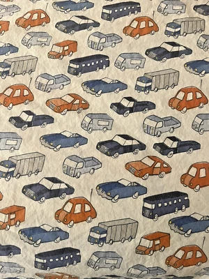 Juego de sábanas Pottery Barn para niños camiones y coches Queen funda de almohada plana ajustada de 3 piezas Foto 1 de 4