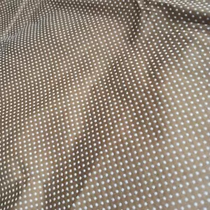 Brown w-White polka dot fabric remnant pc.Cotton blend (1 yd. 8 in.) Pre-own New - Picture 1 of 2