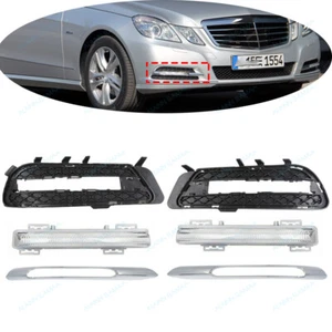 Front Fog Driving Light Grille Trim t For 2010-13 Mercedes Benz W212 E E350 E550 - Picture 1 of 12