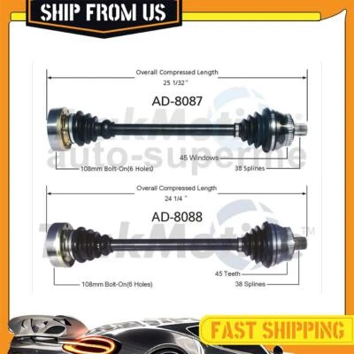 Kit de eje delantero para Audi A4 2001 1,8 L 2000-2002 Audi S4 2,7 L AWD 2x CV Foto 1 de 4