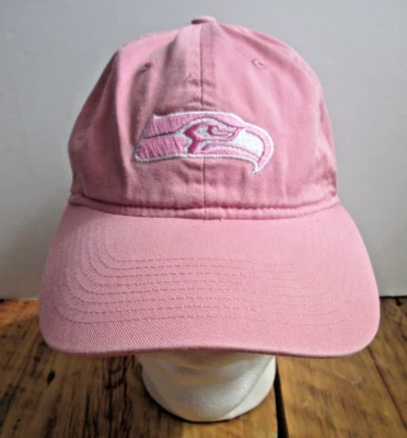 Gorra de béisbol Reebok NFL TEAM Seattle Seahawks para mujer ajustable rosa algodón Foto 1 de 4