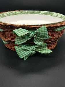 2 TEAMSON Home Sweet Home Au Gratin Casserole Baking Stoneware Dishes + Baskets - Picture 1 of 7