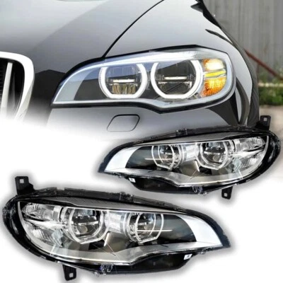Headlights For BMW X6 E71 2008-2014 Sequential Turn Signal Front DRL Projector - Image 1 of 4