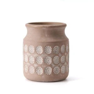 Ceramic Rustic Farmhouse Vase6.6 Inch Terracotta Vaseneutral Vase Pottery Decora - Picture 1 of 7