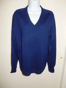 SUÉTER PARA HOMBRE St. MICHAEL 100% LANA PURA DELGADA AZUL OSCURO CUELLO EN V MANGAS LARGAS M REINO UNIDO - Imagen 1 de 7