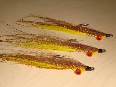 FLY FISHING FLIES - Brown/Yellow CLOUSER DEEP MINNOW size #2 (6 pcs.) - Image 1 of 4