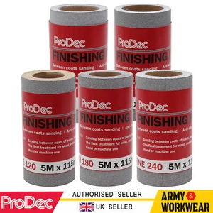 ProDec Finishing Paper Wet or Dry 5 Metre Long x 115 mm Abrasive Sandpaper - Picture 1 of 7