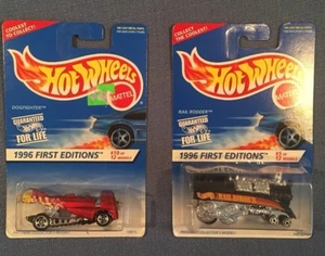NIP Lot of 2 Hot Wheels 1996 First Editions Rail Rodder Dogfighter 5 & 10 New - Picture 1 of 2