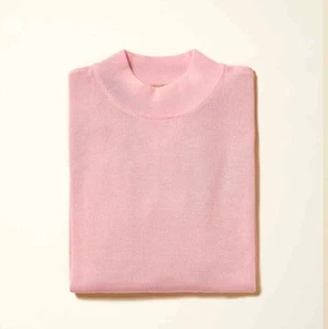 NUEVO Suéter Para Hombres Inserción Cuello Simulado Otoño Invierno Tejido Suave Calce Regular Rosa EE. UU. - Imagen 1 de 1
