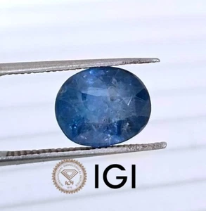 4.25ct IGI Certified Ceylon Blue Sapphire, 100% Natural Gemstone - Picture 1 of 9