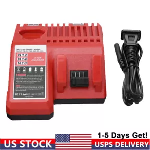 Charger NEW for M12 M18 18V Battery 48-59-1812 Lithium 12V 18 Volt M12-18C 1860 - Picture 1 of 12