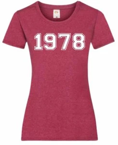 47th Birthday Gift Present Varsity College Year 1978 Womens Heather T-Shirt Tee - Picture 1 of 6