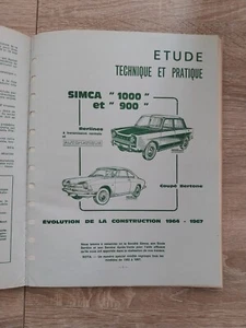 REVUE TECHNIQUE SIMCA 1000 Coupe 900 1000 GLA 1964 1967 PEUGEOT 403 1964 1965 - Foto 1 di 12