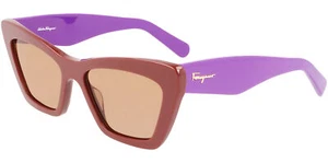 Ferragamo Damen dunkelbraun/violett Retro Cat-Eye Sonnenbrille SF929S 209 - Italien - Bild 1 von 3