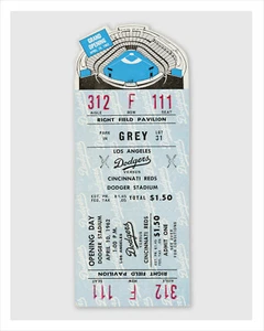 Boleto de los Dodgers de Los Ángeles - Primer juego en el estadio de los Dodgers - impresión de póster - Imagen 1 de 1