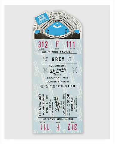 Los Angeles Dodgers - First Game at Dodger Stadium Ticket - poster print Cover